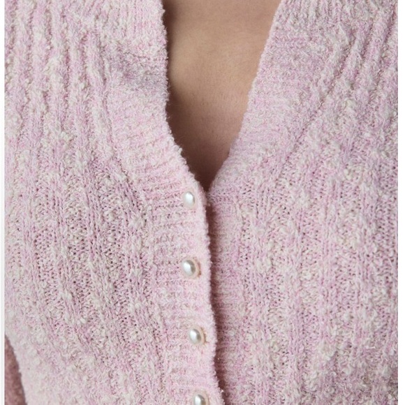NWT urban outfitters Pink Ribbed Button-Up cardigan - Picture 3 of 3